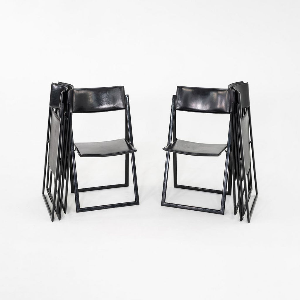 1980s Set of Six A. Ricciardi & G. Salvini Matteo Grassi Garina Folding Chairs