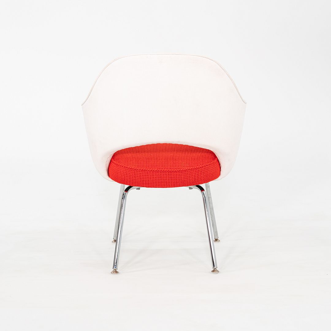 2010s Set of 4 Eero Saarinen for Knoll Executive Arm Chairs in Two-Toned Fabric w/ Cato