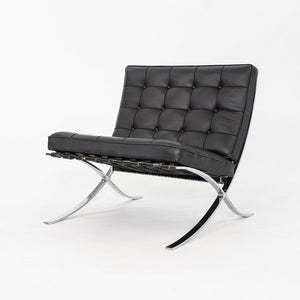 2010s Mies van der Rohe for Knoll Barcelona Lounge Chair Black Leather & Chrome