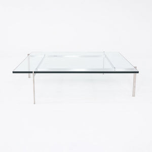 2023 Poul Kjaerholm for Fritz Hansen PK61A Glass & Stainless Coffee Table