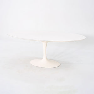 1960s Eero Saarinen for Knoll 78x48 inch Oval Tulip Dining Table in White Laminate