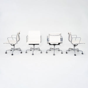 2023 Herman Miller Eames Aluminum Management Desk Chair White Leather 4x Avail