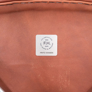 2022 Arne Jacobsen for Fritz Hansen Lily Arm Chair in Chestnut Grace Leather