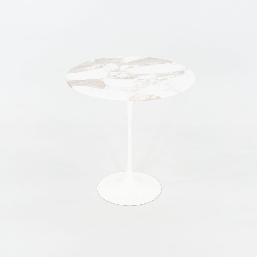 2003 Eero Saarinen for Knoll Tulip Side Table in Calacatta Gold Marble 20 inches