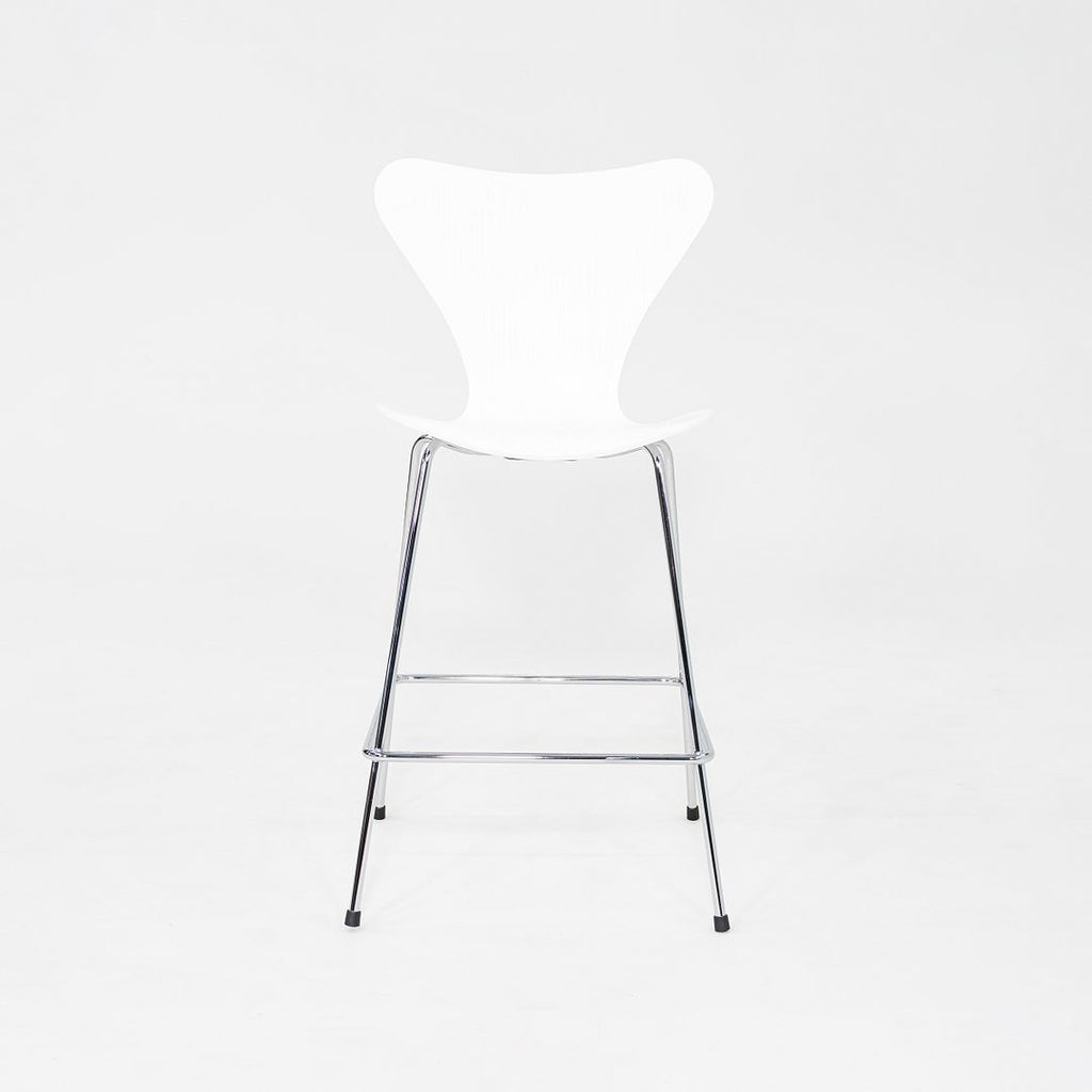 2024 Arne Jacobsen for Fritz Hansen Series 7 Counter Stool Painted Ash w/ Chrome