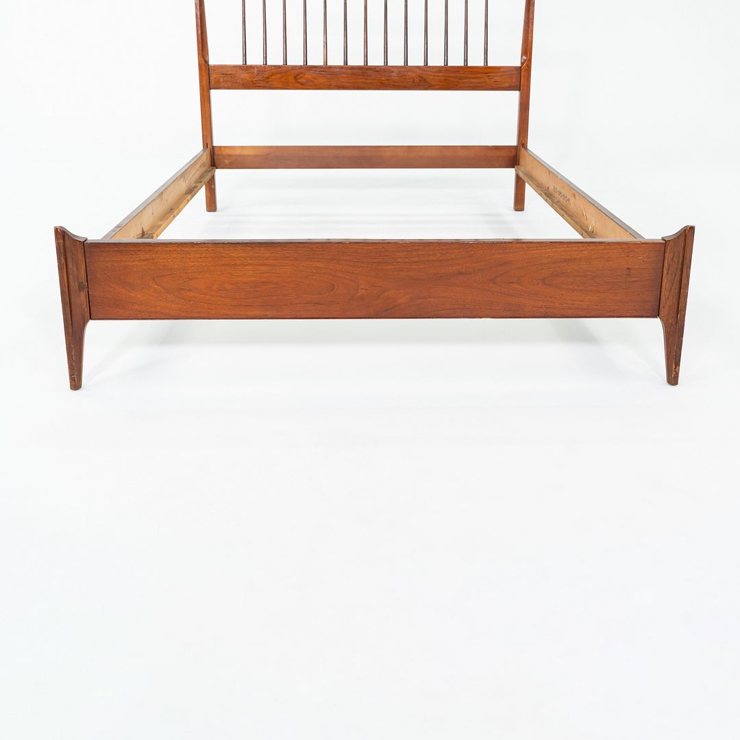 1959 Thomasville American Black Walnut Modern Full Size Headboard / Bed Frame