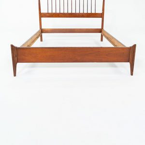 1959 Thomasville American Black Walnut Modern Full Size Headboard / Bed Frame