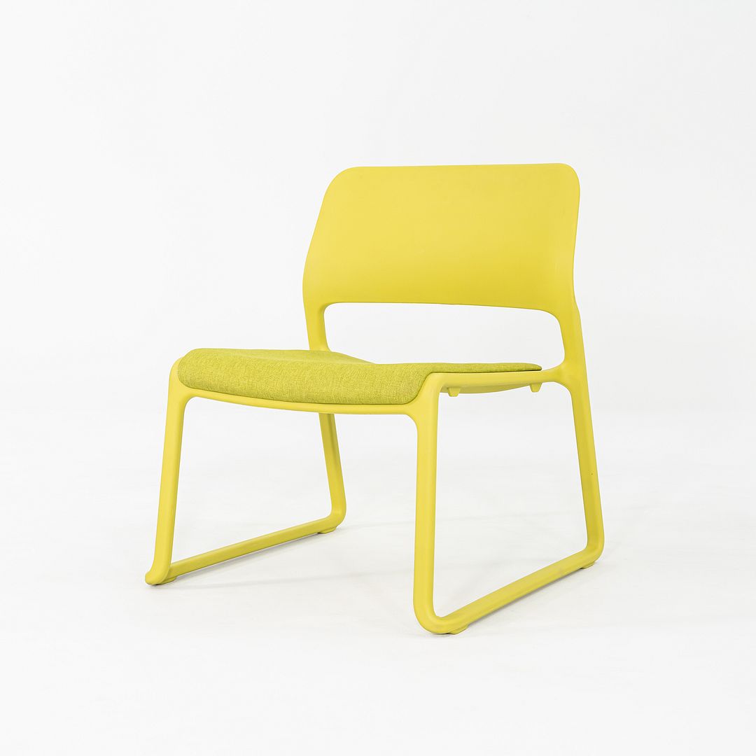 2010s Set of Four Don Chadwick for Knoll Spark Lounge Stacking Chairs Lime Green