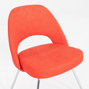 2015 Pair of Eero Saarinen for Knoll Armless Executive Dining Chair Red / Orange