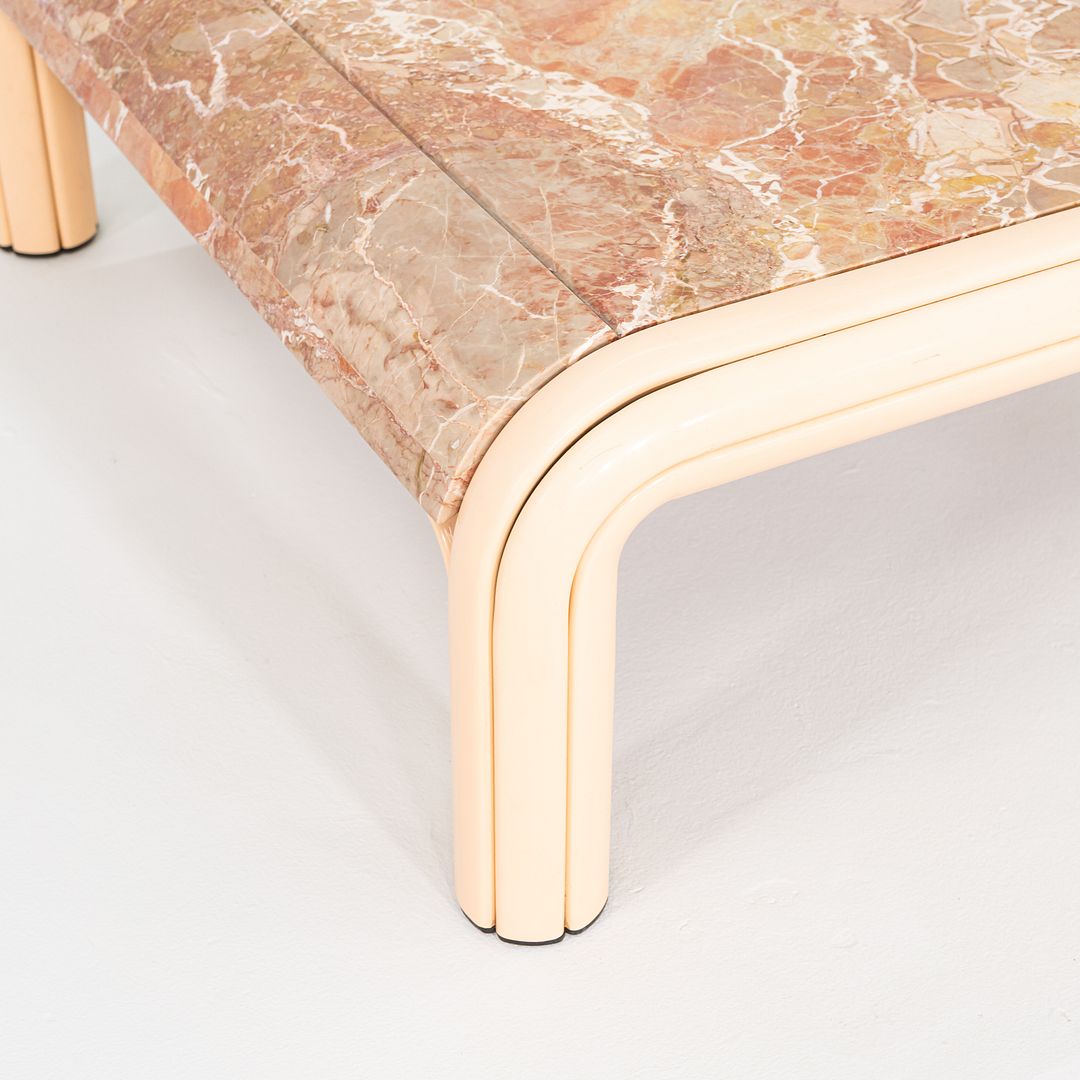 SOLD 1984 Gae Aulenti for Knoll International Orsay Coffee Table w/ Curved Marble Top