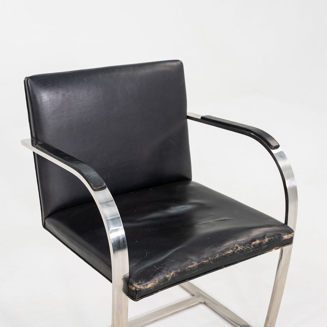 1960s Set of Eight Mies van der Rohe Knoll Stainless Steel Flat Bar Brno Chairs
