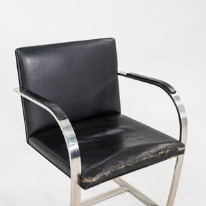 1960s Set of Eight Mies van der Rohe Knoll Stainless Steel Flat Bar Brno Chairs