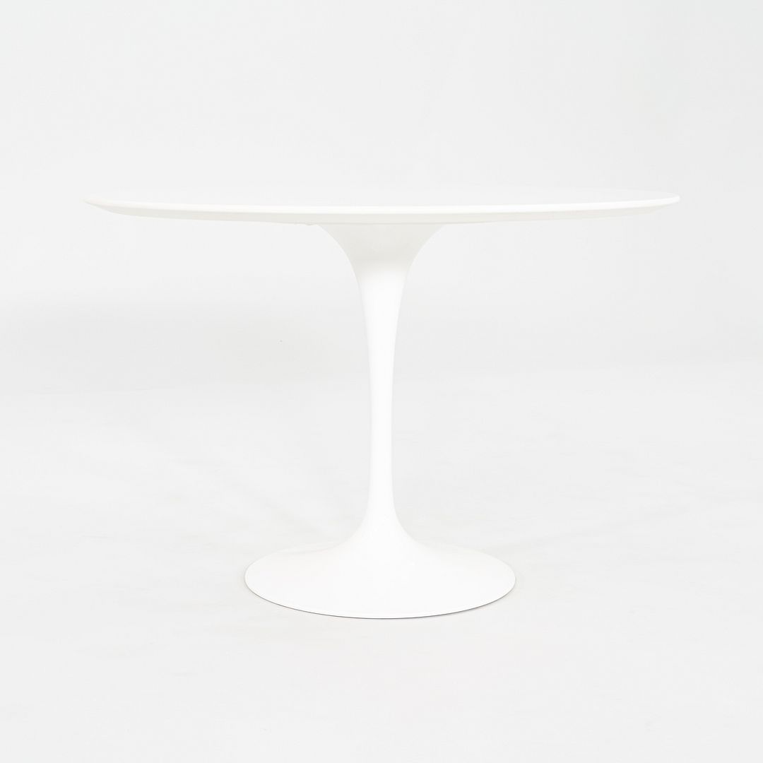 2010s Eero Saarinen for Knoll 42" Tulip Dining Table with White Laminate Top