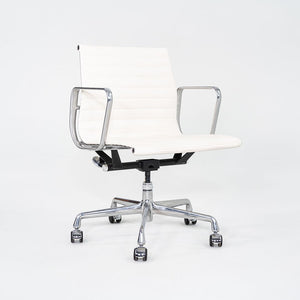 2023 Herman Miller Eames Aluminum Management Desk Chair White Leather 4x Avail