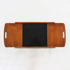 1970s Yngve Ekstrom for Kallemo of Sweden Teak Thea Bar / Serving Cart 17x26"