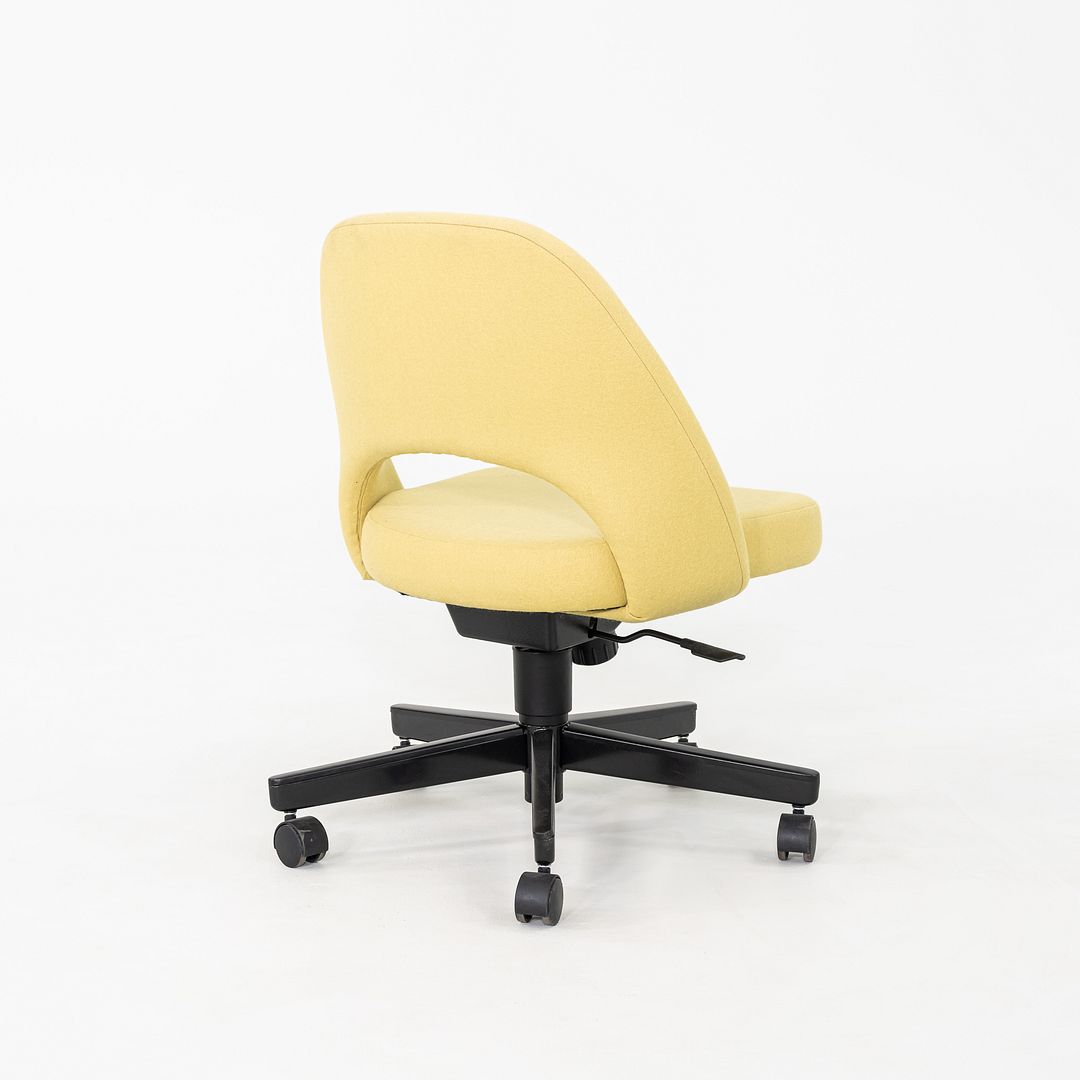 2017 Eero Saarinen for Knoll Executive Armless Desk Chair in Yellow Fabric with Pneumatic Base 6x Available