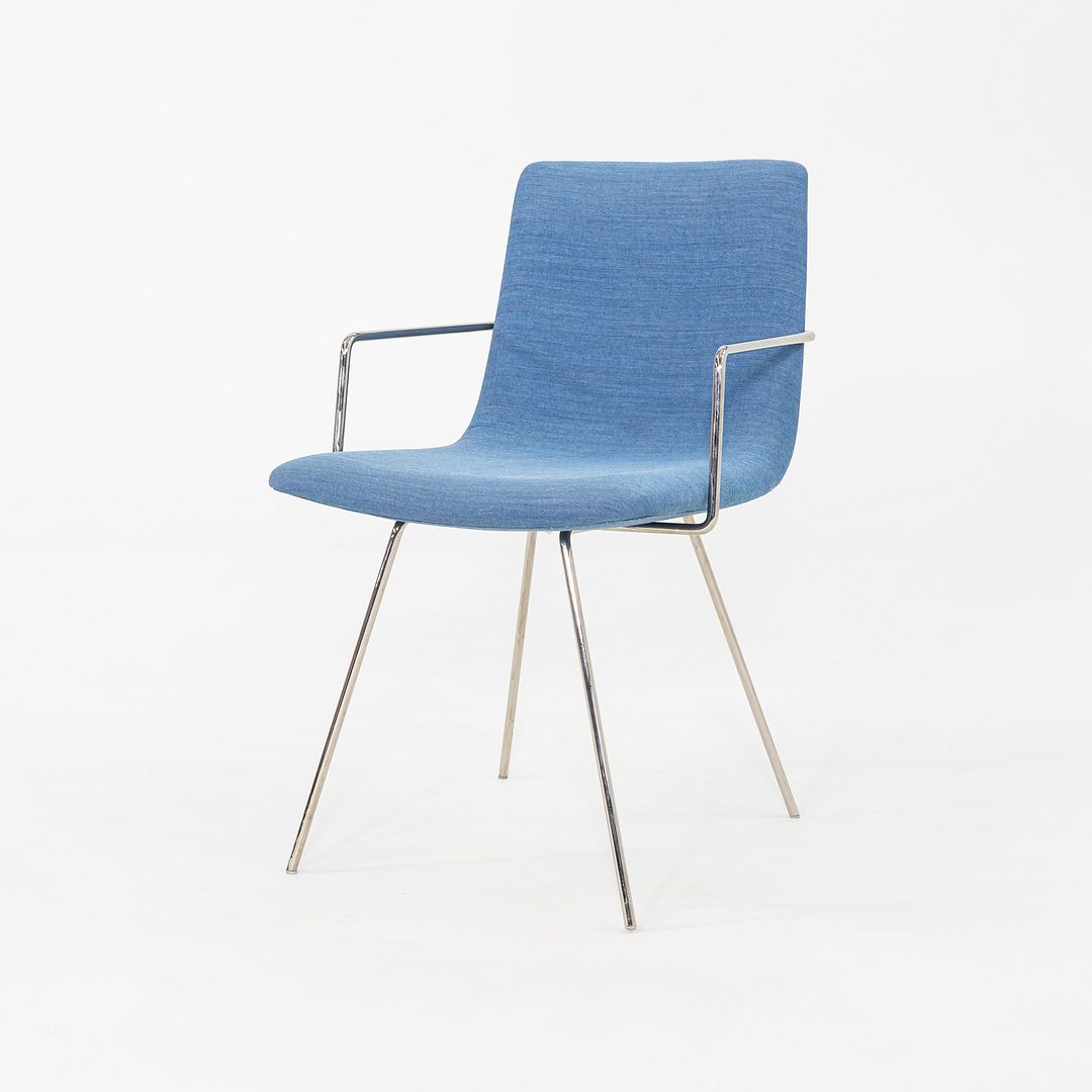 2018 Pair of Capra Arm Chairs by Lee Pasteris for Martin Brattrud in Blue Fabric