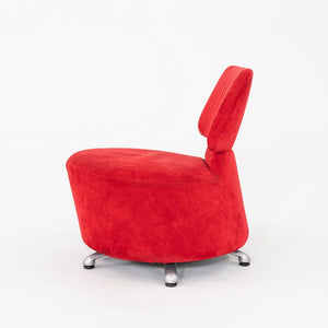 2000s Pair of Toshiyuki Kita for Cassina AKI Lounge Chairs Red Suede Upholstery