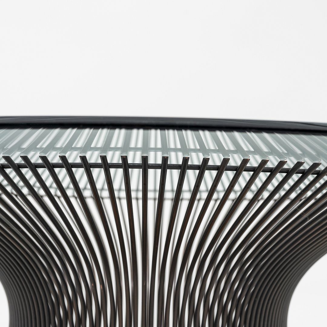 1960s Warren Platner Knoll Coffee Table with Glass Top and Bronze Base 42 Inches