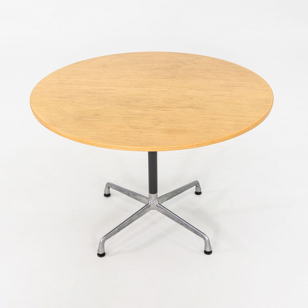 1999 Herman Miller Eames Aluminum Group Cafe / Dining Table with Wood Top 42"