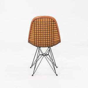 C. 1952 Herman Miller Eames DKR-1 Wire Dining Side Chair with Cognac Leather