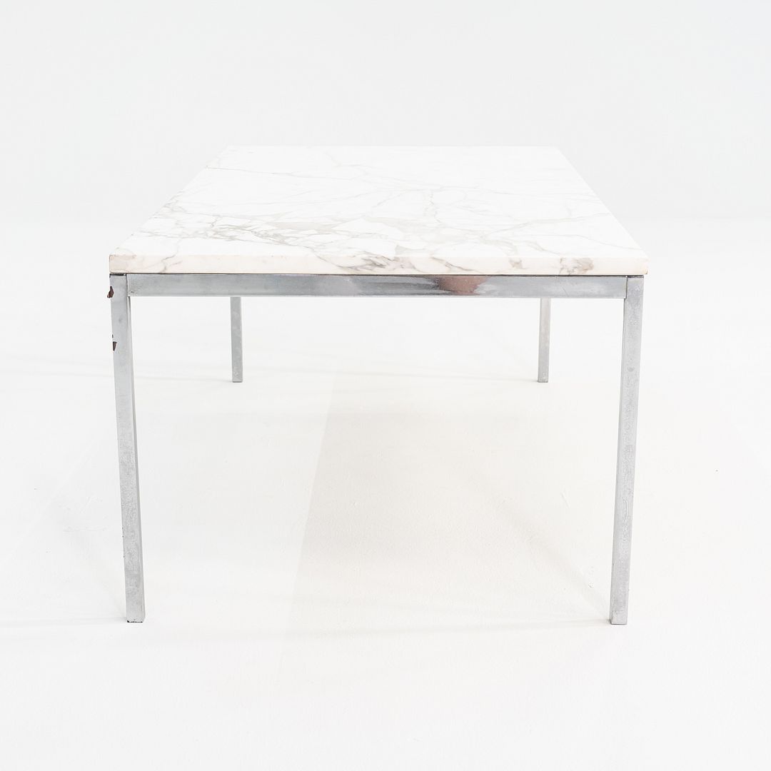 1960s Florence Knoll Marble and Chromed Steel Coffee Table 45 x 23 x 17 inches