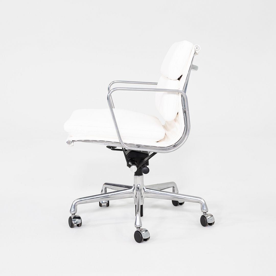 2010s Herman Miller Eames Soft Pad Management Desk Chair with White Leather