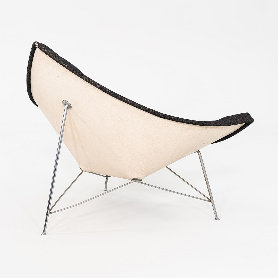 1950s George Nelson for Herman Miller Coconut Lounge Chair with Black Fabric