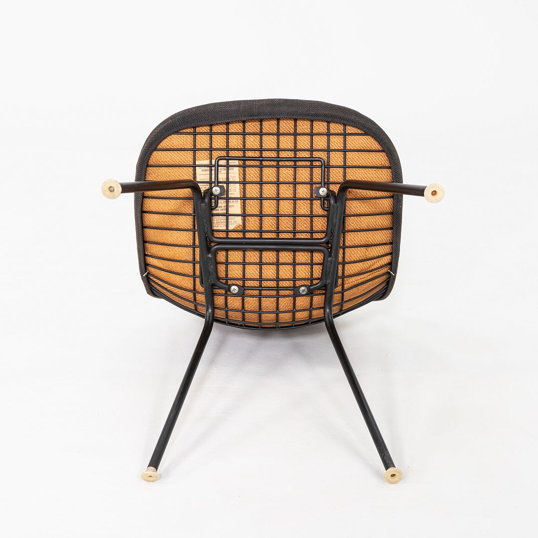 C. 1957 Set of Four Herman Miller Eames DKX-1 Dining Chairs in Wire and Fabric
