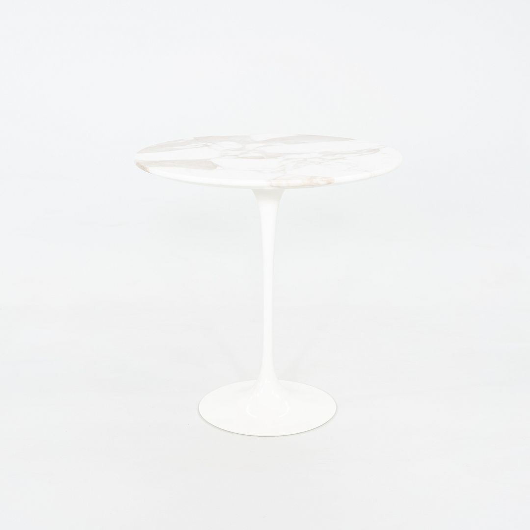 2003 Eero Saarinen for Knoll Tulip Side Table in Calacatta Gold Marble 20 inches
