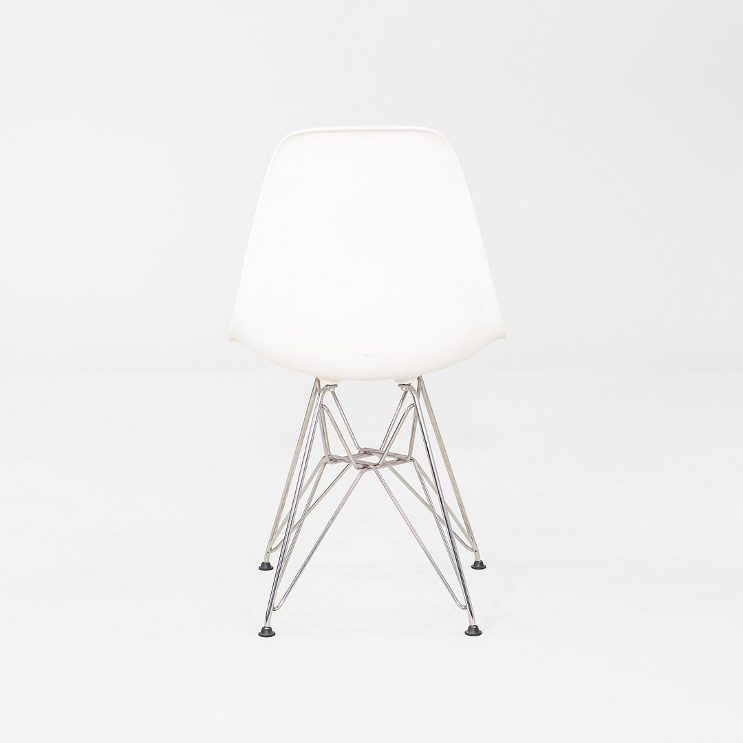 2015 Set of Six Eames DSR Plastic Shell Chairs in White with Steel Eiffel Base