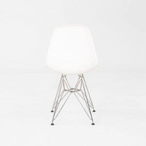 2015 Set of Six Eames DSR Plastic Shell Chairs in White with Steel Eiffel Base