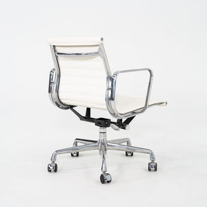2023 Herman Miller Eames Aluminum Group Management Desk Chairs in White Leather 10x Available