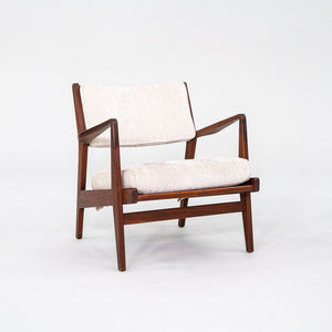 1960s Jens Risom Design U-430 Lounge Chair with Arms in Walnut and Fabric