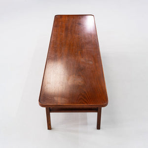 1960s Jack Cartwright for Founders Rectangular Coffee Table in Walnut and Cane