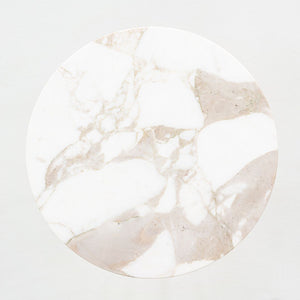 2003 Eero Saarinen for Knoll Tulip Side Table in Calacatta Gold Marble 20 inches