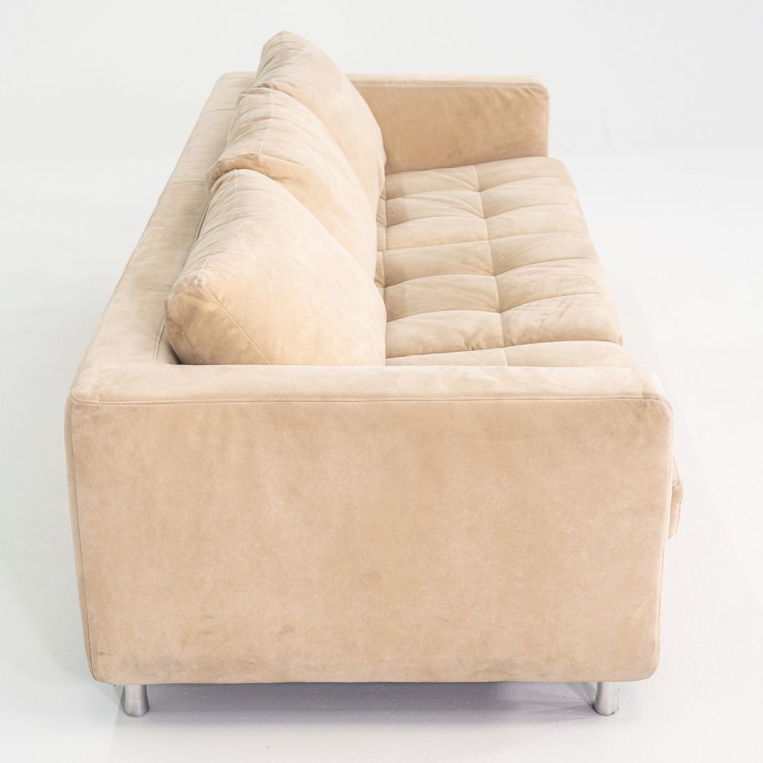 1990s Ligne Roset Tufted Three Seat Lenny Sofa Upholstered in Beige Fabric