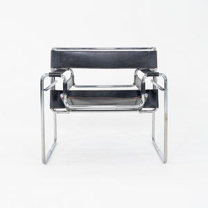 1970s Marcel Breuer for Knoll Wassily Lounge Chair in Black Leather 2x Available