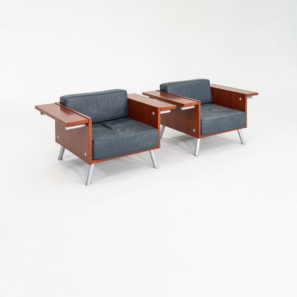 1990s Pair of Knoll Salsa Lounge Chairs by Paul Aferiat & Peter Stamberg in Grey