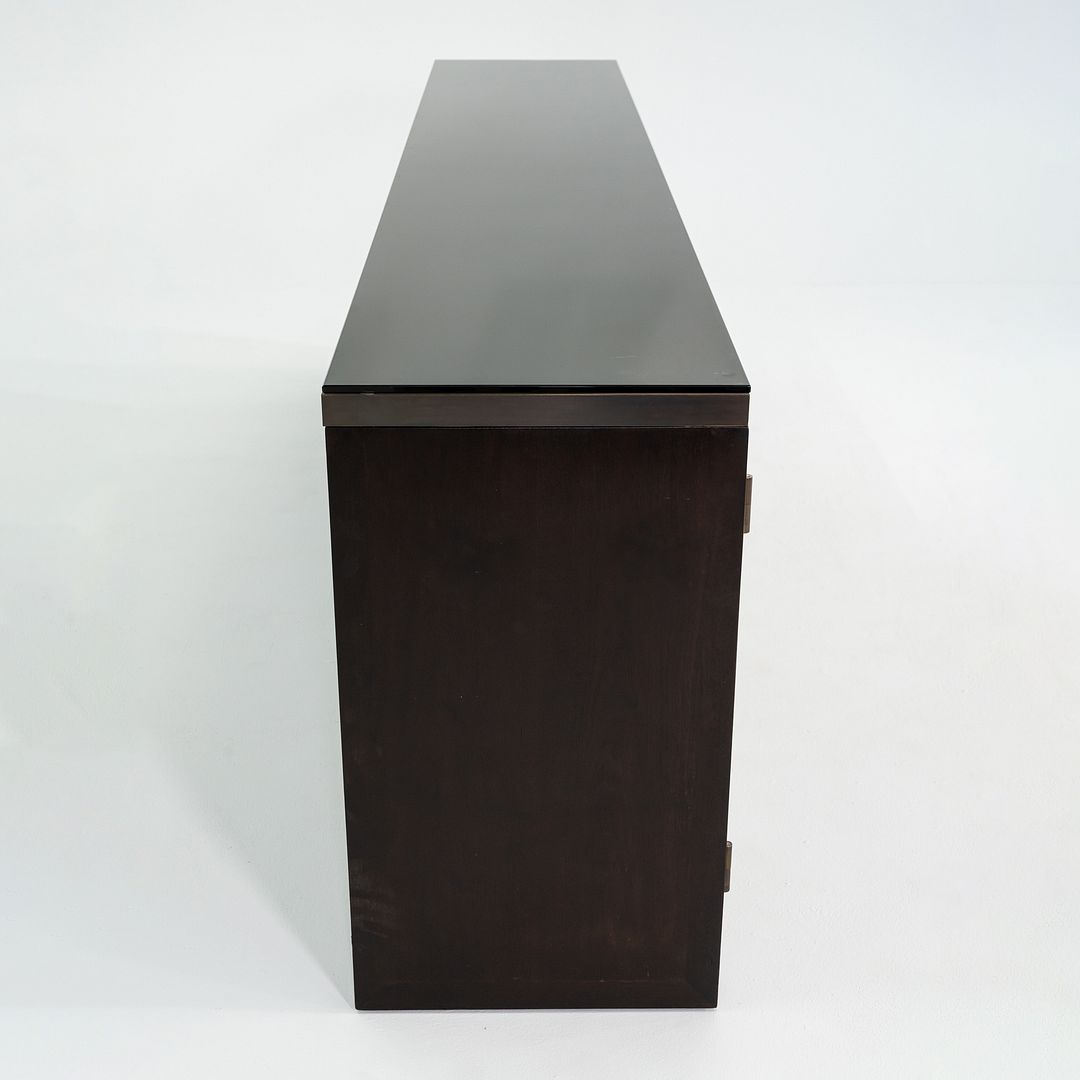 1950s Edward Wormley for Dunbar Walnut Ming Sideboard Cabinet w/ Brass Hardware