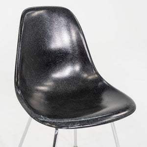 2019 Set of Six Eames Modernica Fiberglass DSX Dining Side Chairs in Black