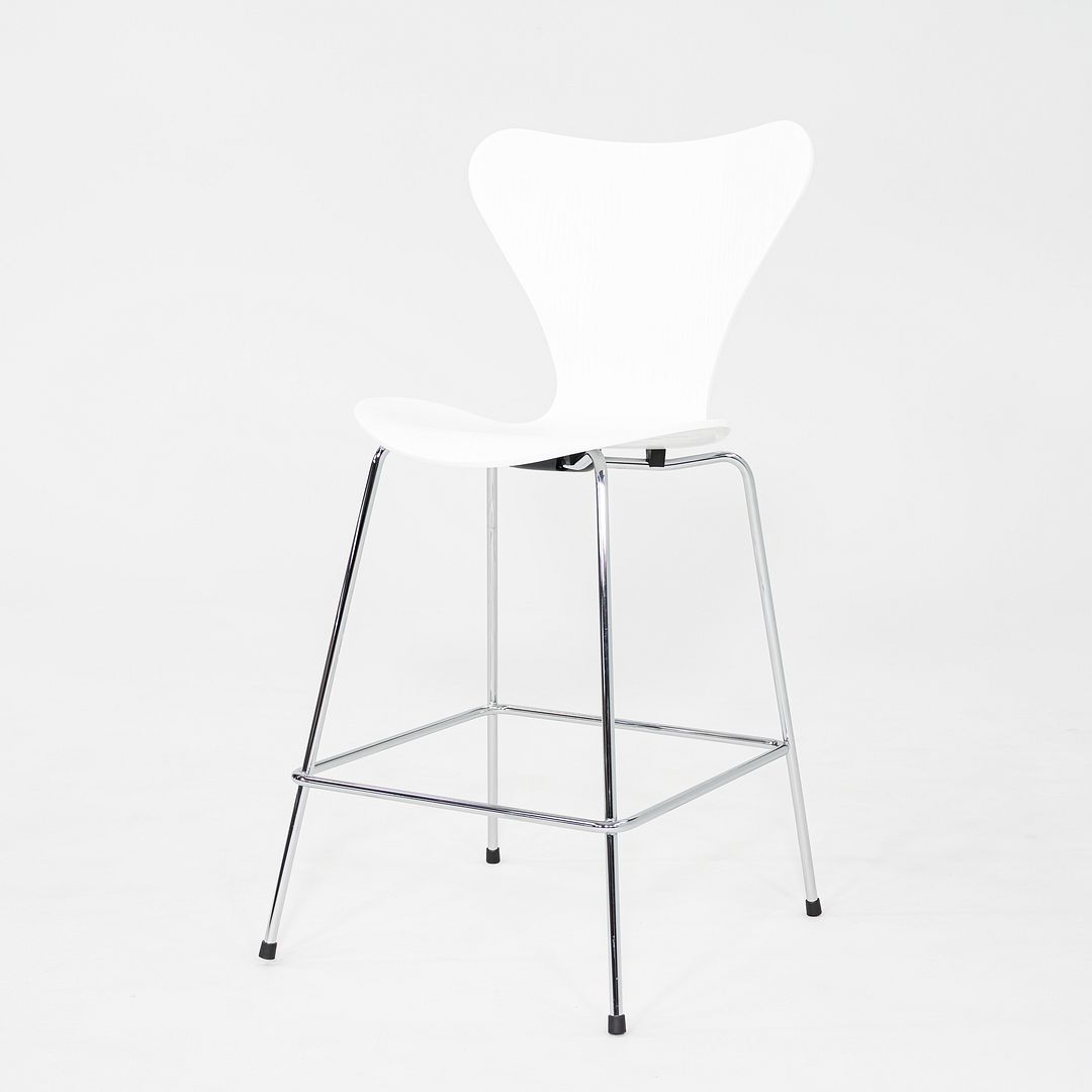 2024 Arne Jacobsen for Fritz Hansen Series 7 Counter Stool Painted Ash w/ Chrome