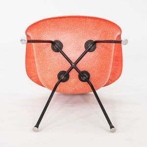 C. 1953 Pair of Herman Miller Eames Zenith MAX Fiberglass Arm Shell Chairs Red
