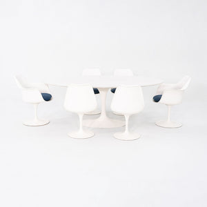 1960s Eero Saarinen for Knoll 78x48 inch Oval Tulip Dining Table in White Laminate