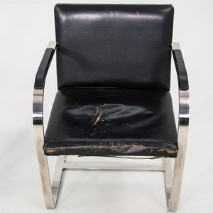1960s Set of Eight Mies van der Rohe Knoll Stainless Steel Flat Bar Brno Chairs