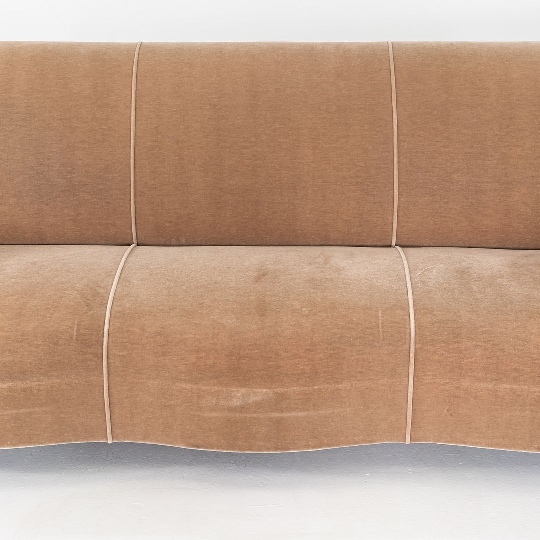 2000s John Hutton for Donghia Three Seat Serpentine Sofa in Tan Fabric 2x Avail
