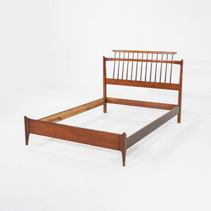 1959 Thomasville American Black Walnut Modern Full Size Headboard / Bed Frame