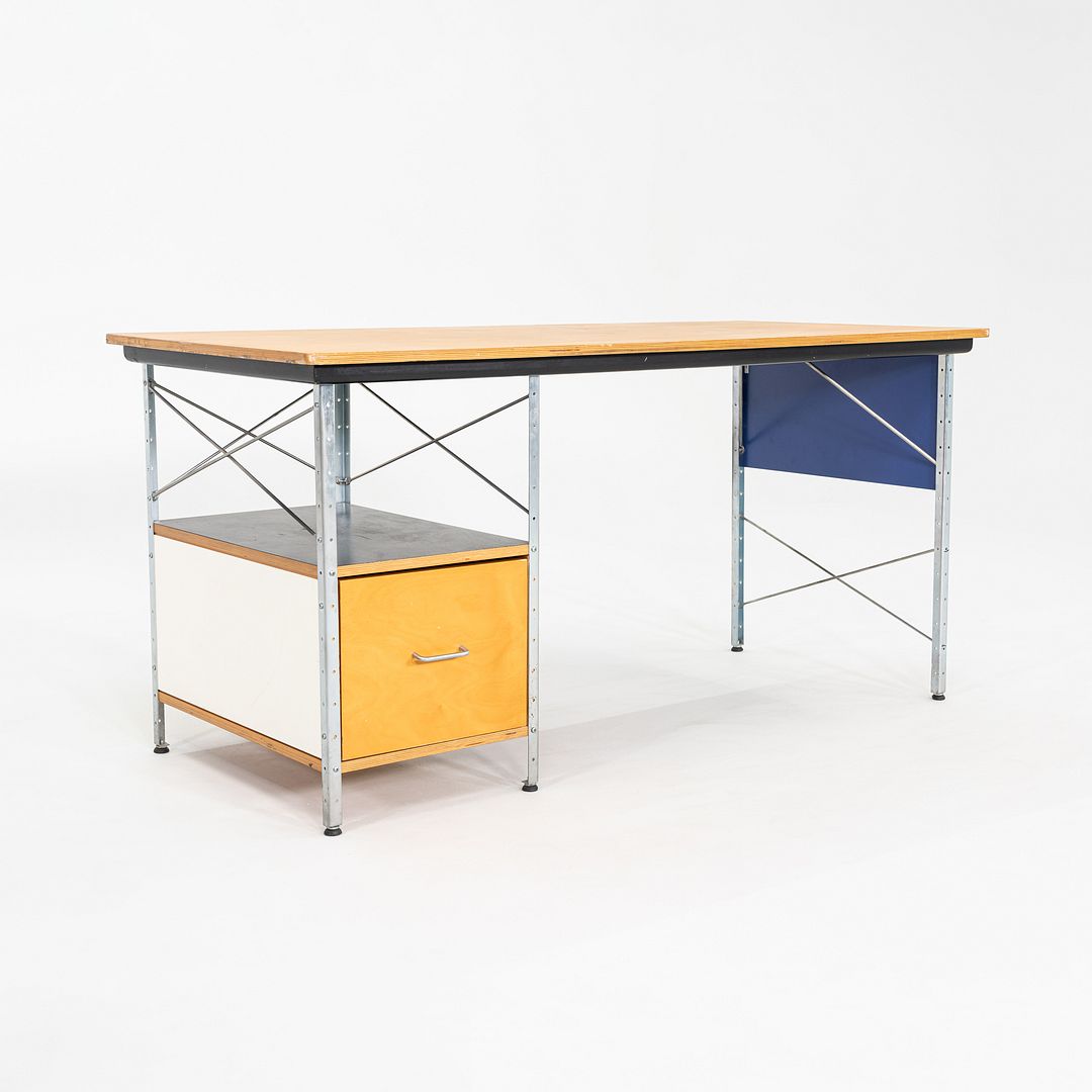 2000s Charles and Ray Eames for Herman Miller EDU Multicolor Desk w/ File Drawer