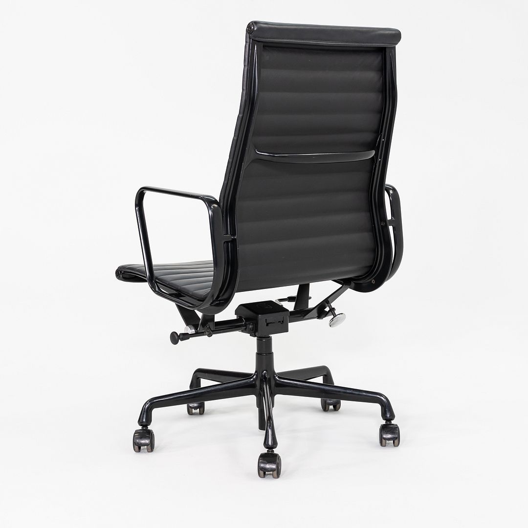 2017 Herman Miller Eames Aluminum Group Executive Desk Chair in Black Leather