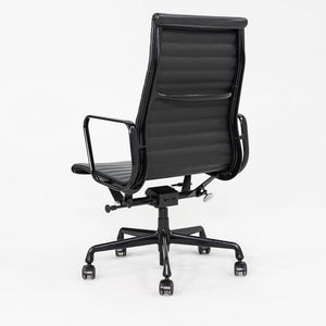 2017 Herman Miller Eames Aluminum Group Executive Desk Chair in Black Leather